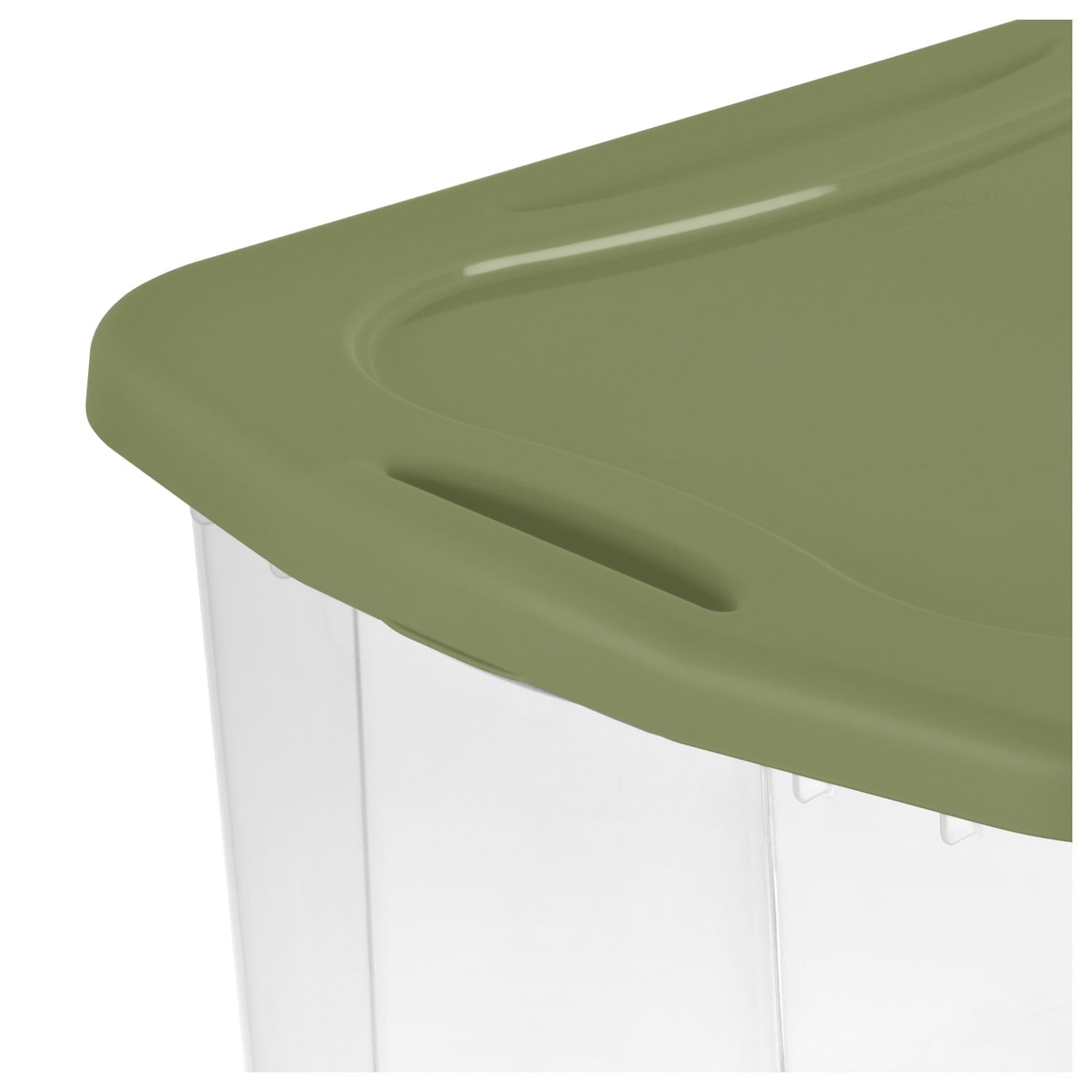 EZ Carry 70 Quart Large Storage Bin, Clear Plastic Storage Container with Full-Grip Handles, Green