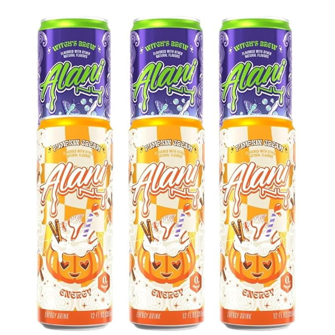 New Witch's Brew & Pumpkin Cream Energy Drink Variety Pack, Sugar Free, Low Calorie, 12 fl oz, (6cans) Repackaged