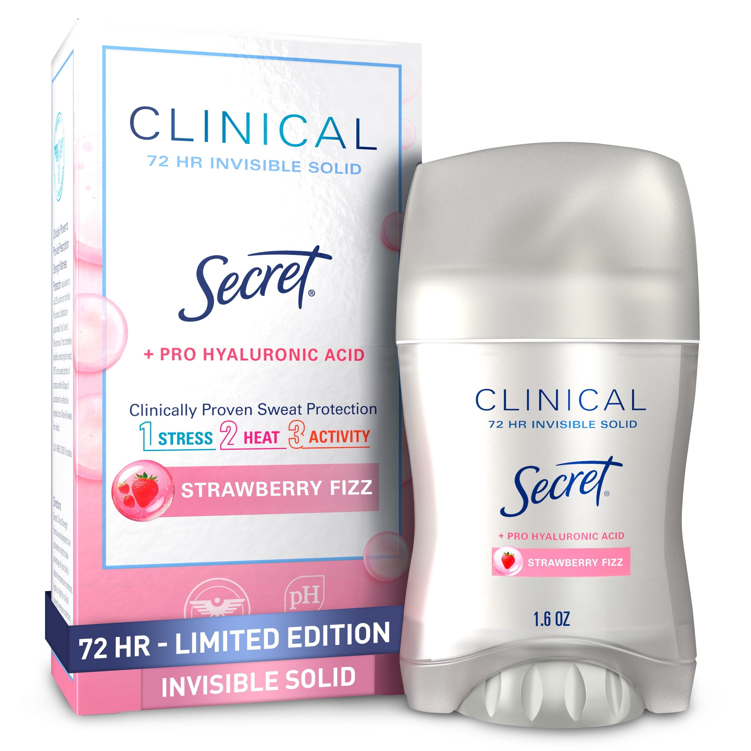 Clinical 72 HR l Invisible Solid Antiperspirant Mandarin Fizz with Pro-Hyaluronic Power 1.6 oz