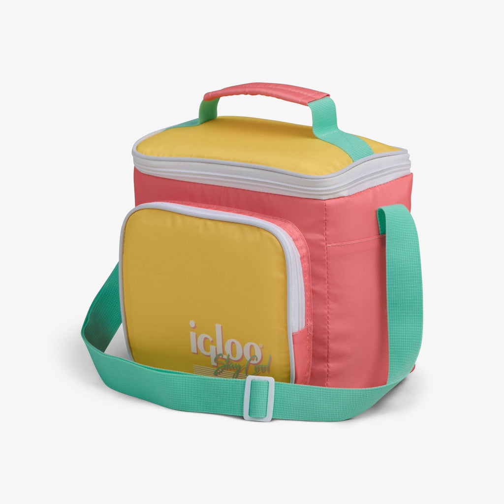 9 Can Capacity Retro Square Lunch Bag Cooler, Yellow