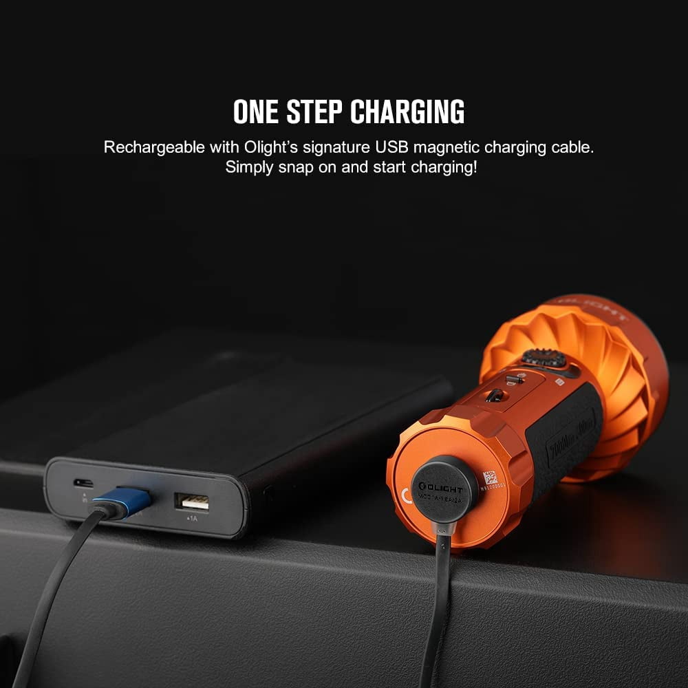 Marauder Mini 7,000 Lumens Bright Flashlight with 600 Meters Beam Distance, Powerful RGB Lights, Magnetic Rechargeable for Outdoors Work, Hunting, and Searching(Midnight Blue)