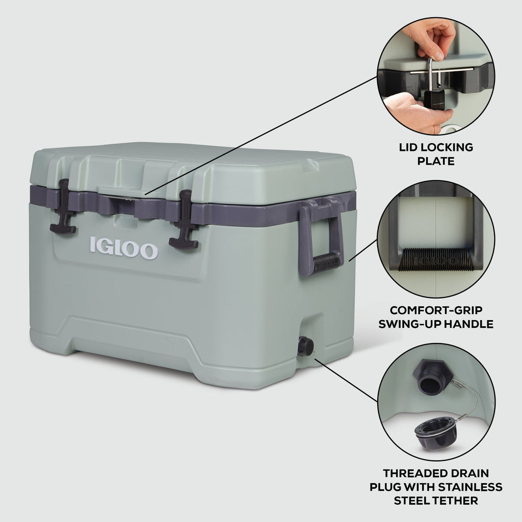 50 QT Overland Ice Chest Cooler, Green