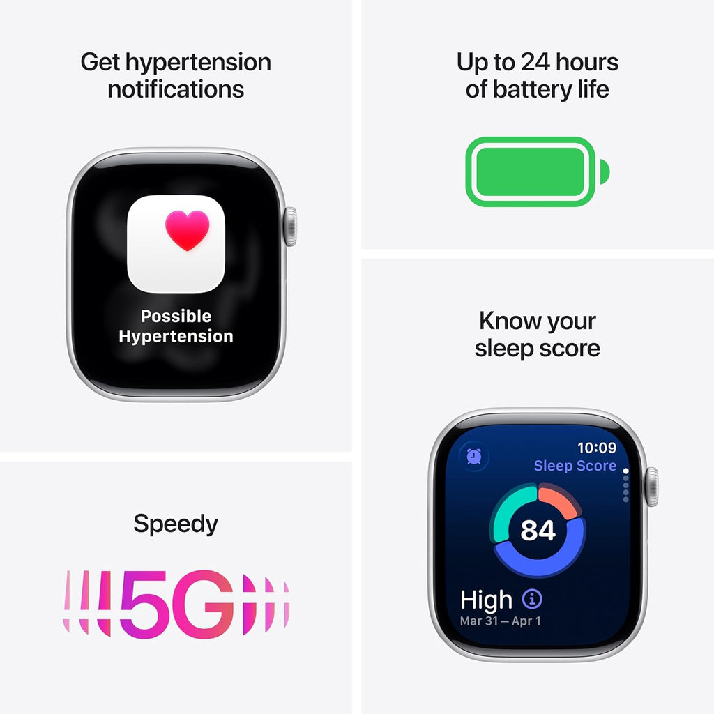 Apple Watch Series 11 [GPS + Cellular 42mm] Smartwatch with Rose Gold Aluminum Case w Light Blush Sport Band - S/M. Sleep Score Fitness Tracker Health Monitoring Always-On Display Water Resistant