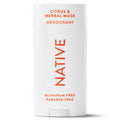 Aluminum Free Deodorant For Men, 72 Hour Solid Deodorant Stick, Citrus & Herbal Musk, 3.1oz