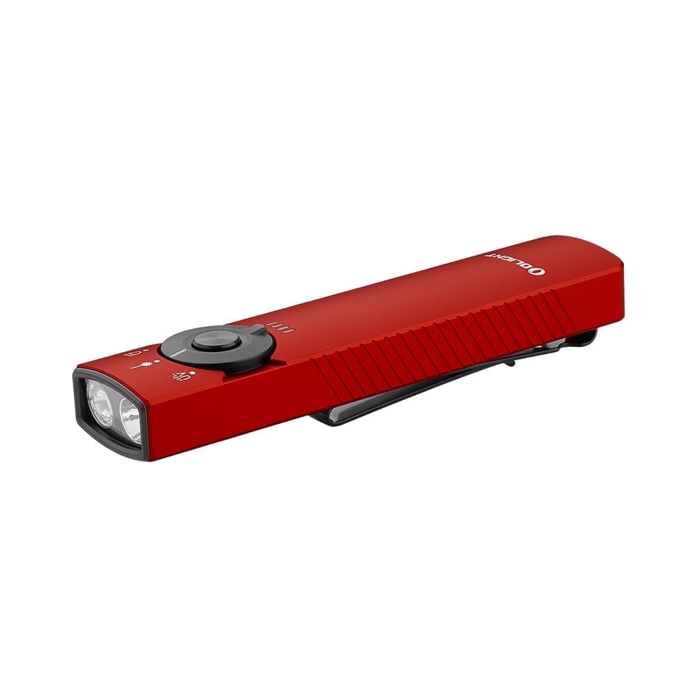 Arkfeld Pro Flat Rechargeable EDC Flashlight with 1300 Lumens LED Light UV and Laser(Red CW 5700K-6700K)