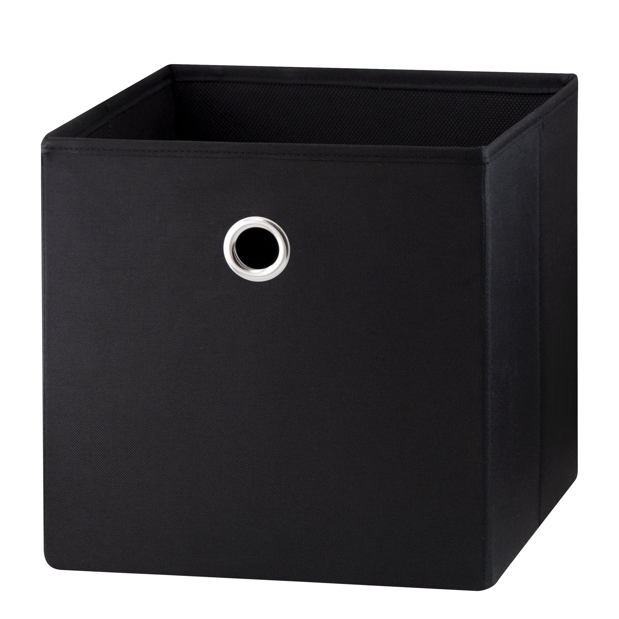 Collapsible Fabric Cube Storage Bin, Rich Black