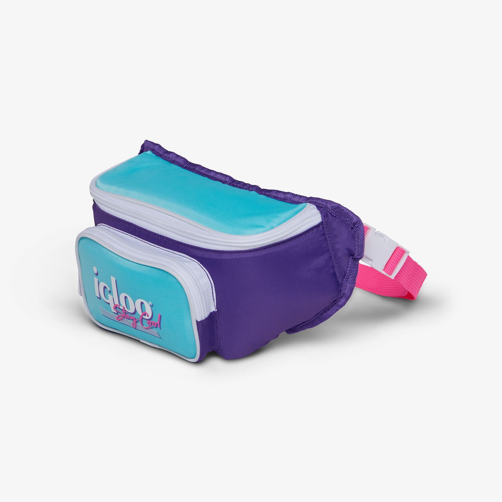 3 Can Capacity Retro Fanny Pack Cooler Bag, Lilac Purple