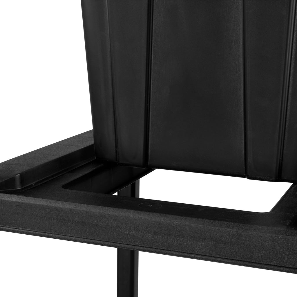 4 Tier Plastic Tote Rack, Holds Four 27 Gallon Industrial Storage Bins, Rugged and , Black