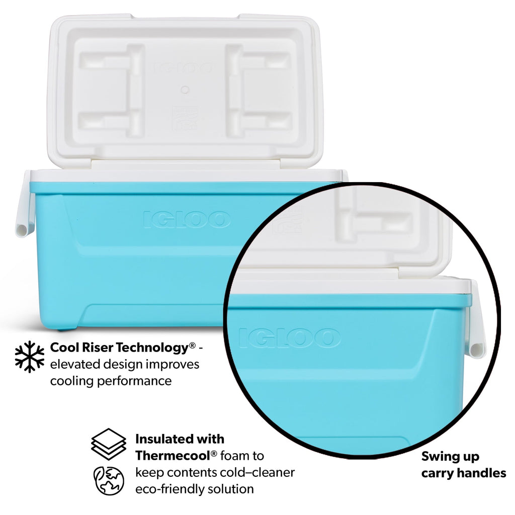 48 QT Laguna Hard Sided Ice Chest Cooler, Red
