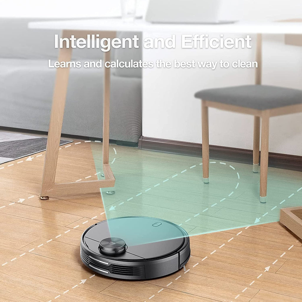 Box Wyze Wi-Fi Connected Robotic Vacuum with LiDAR Room Mapping, Ideal for, Hard Floors and Carpets