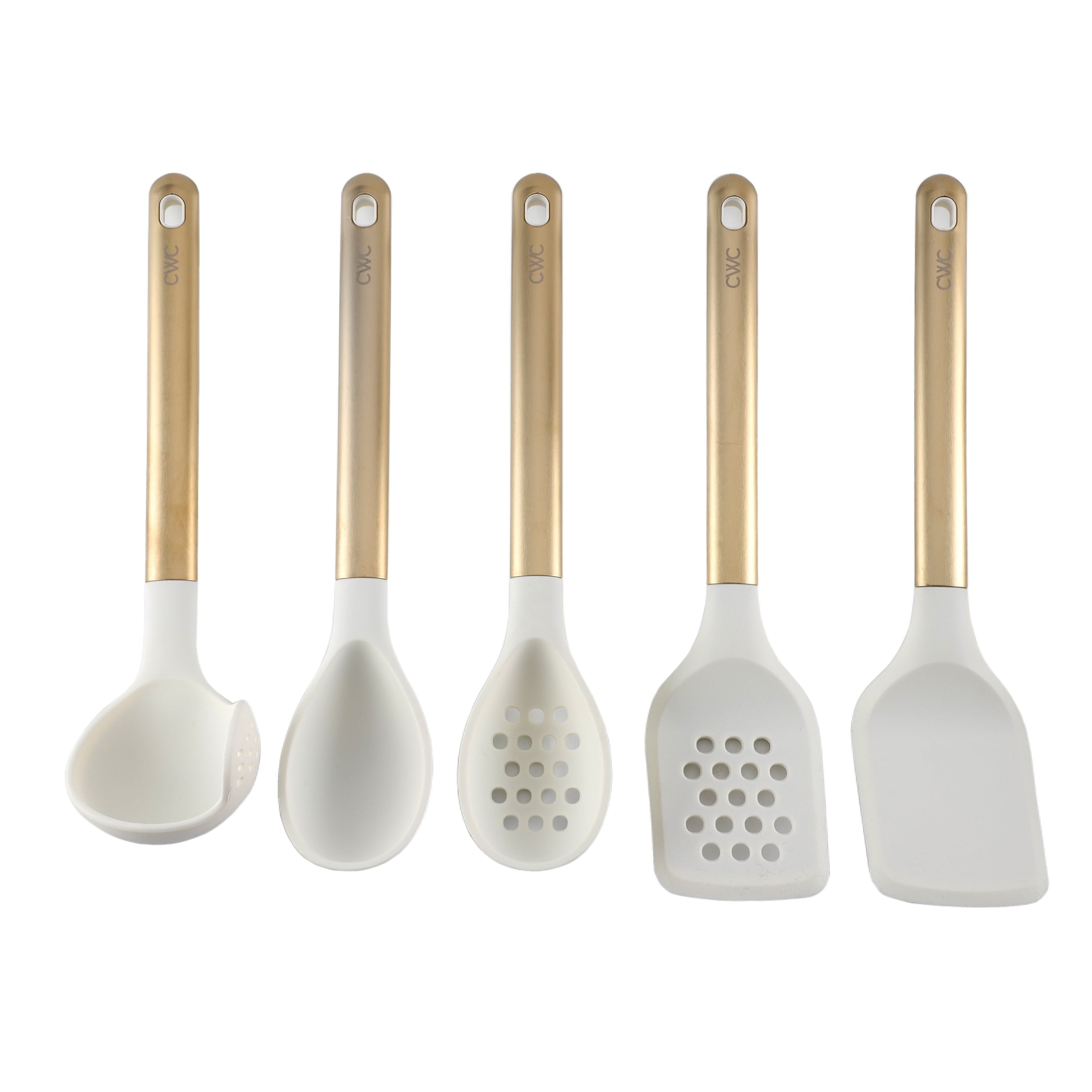5-Piece Stainless Steel & Silicone Utensil Set – & Nonstick Safe