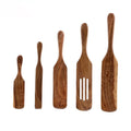 Clearance!! Wooden Spurtle Teak Spurtles Kitchen Tools Wooden Spatula for Cooking Wood Utensils Non Stick Cookware for Serving Stirring Mixing Scraping Scooping Cooking Utensil
