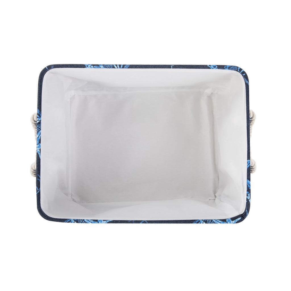 Kids Butterfly Canvas Storage Basket with Handles, 15 in x 11 in x 7.8 in