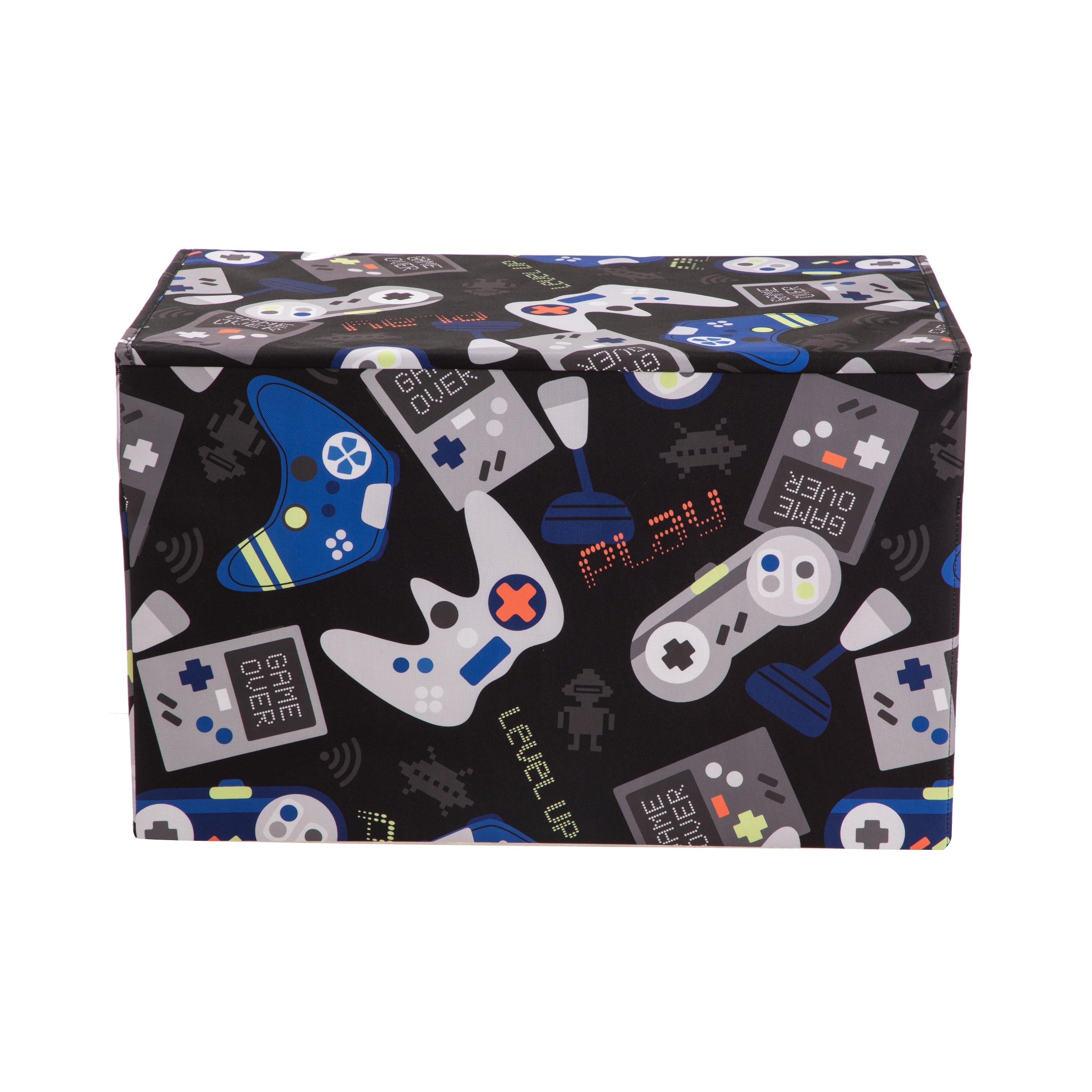 Kids Butterfly Pattern Collapsible Toy Storage Trunk, 24 in x 14.8 in x 15 in