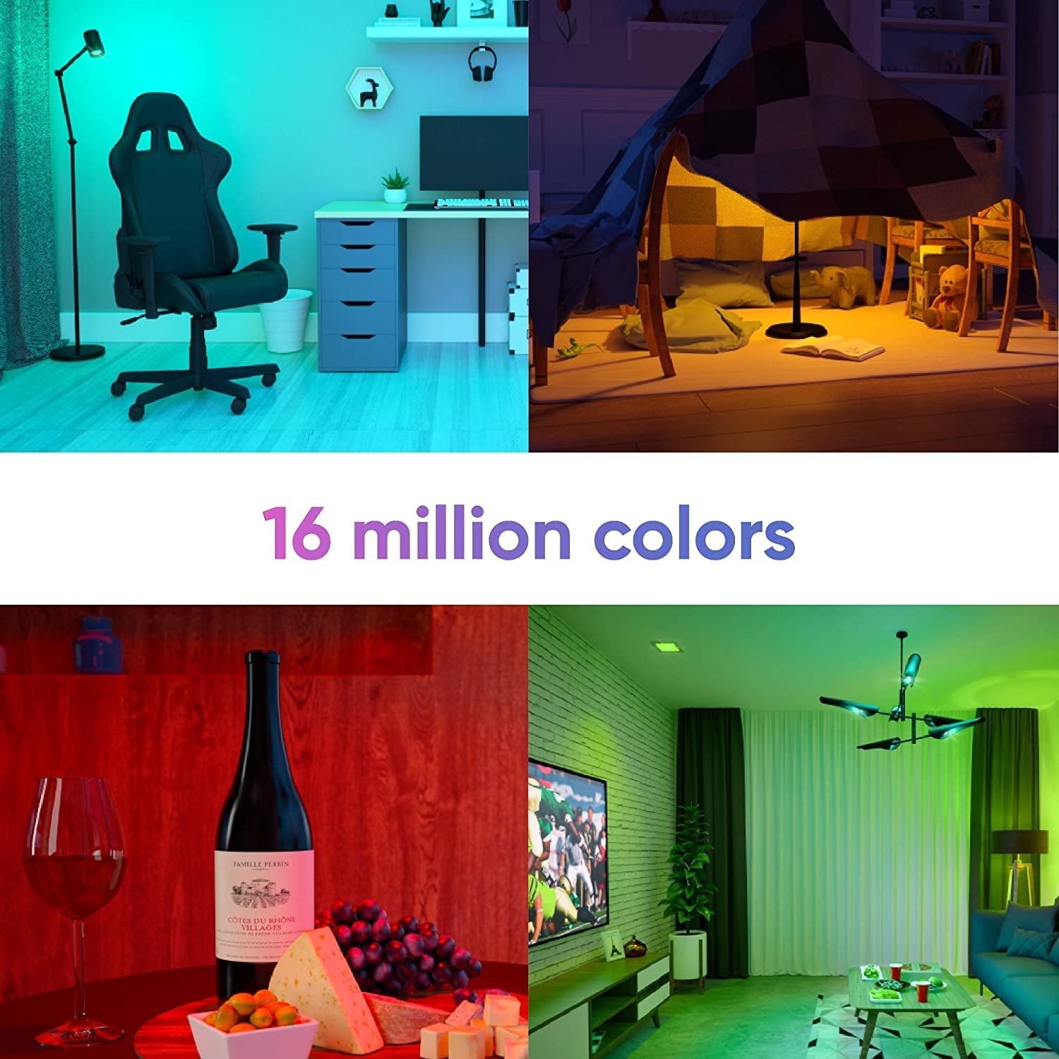 LED 1100 Lumens (75W Equivalent) Color Smart Home Bulb, 2 Pack