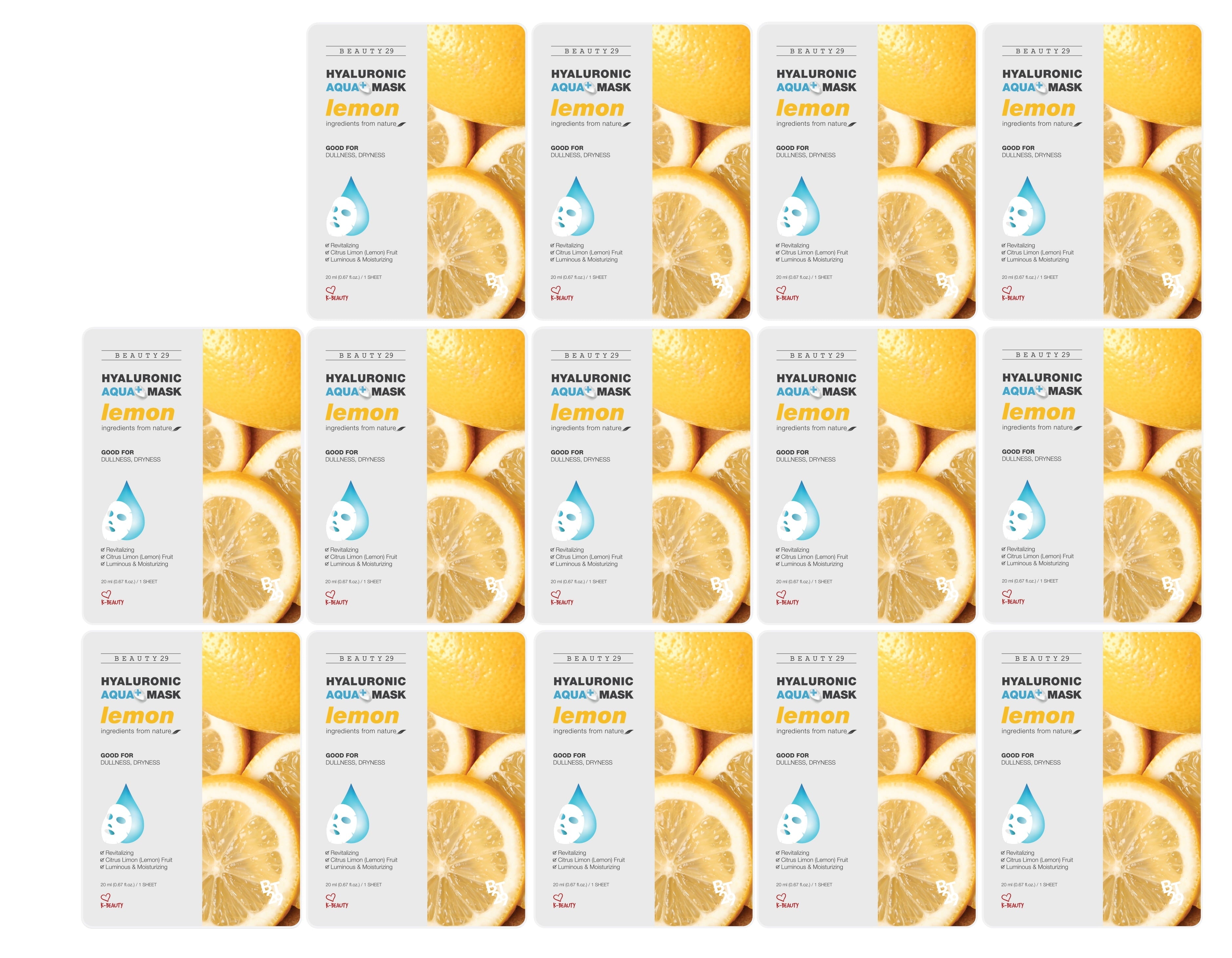 BEAUTY29 Hyaluronic Aqua Plus Essence Full Face Facial Sheet Mask 14 Sheets - 2 WEEKS SET