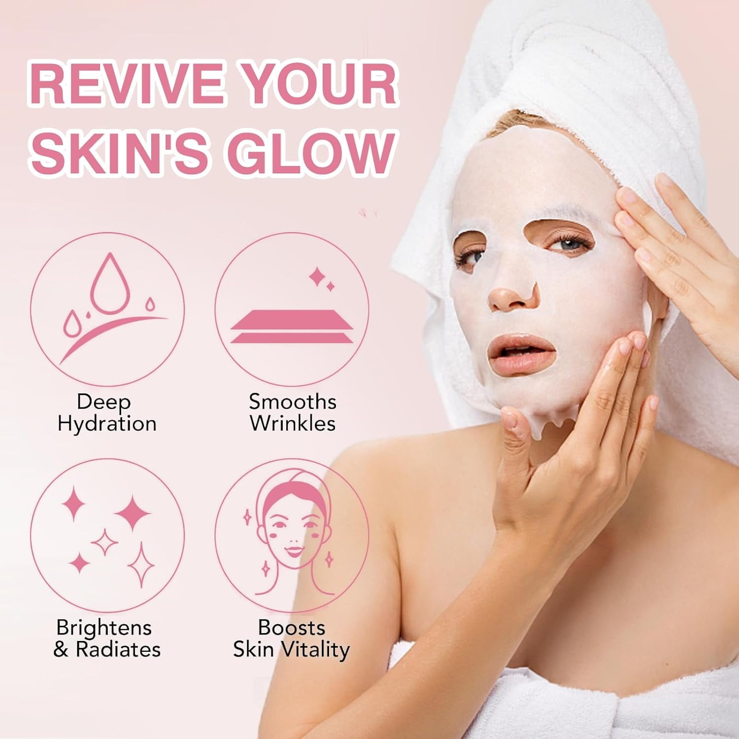 11 Pack Fruit Moisturizing Facial Mask Sheet, Rich in Fruit Essence Face Mask to Brighten and Hydrate Dull Skin
