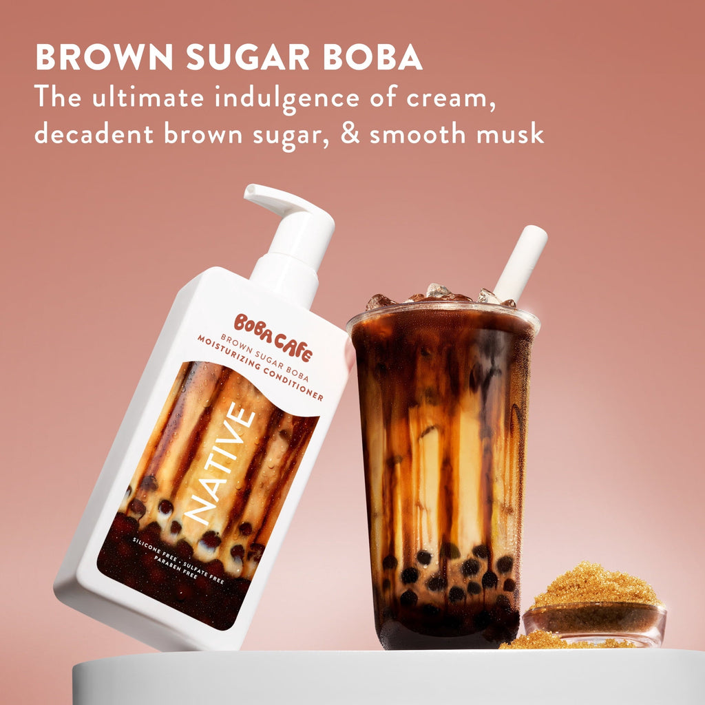 Moisturizing Conditioner, Limited Edition Brown Sugar Boba, Silicone Free Conditioner for Women and Men, Boba Café, 16.5 fl oz