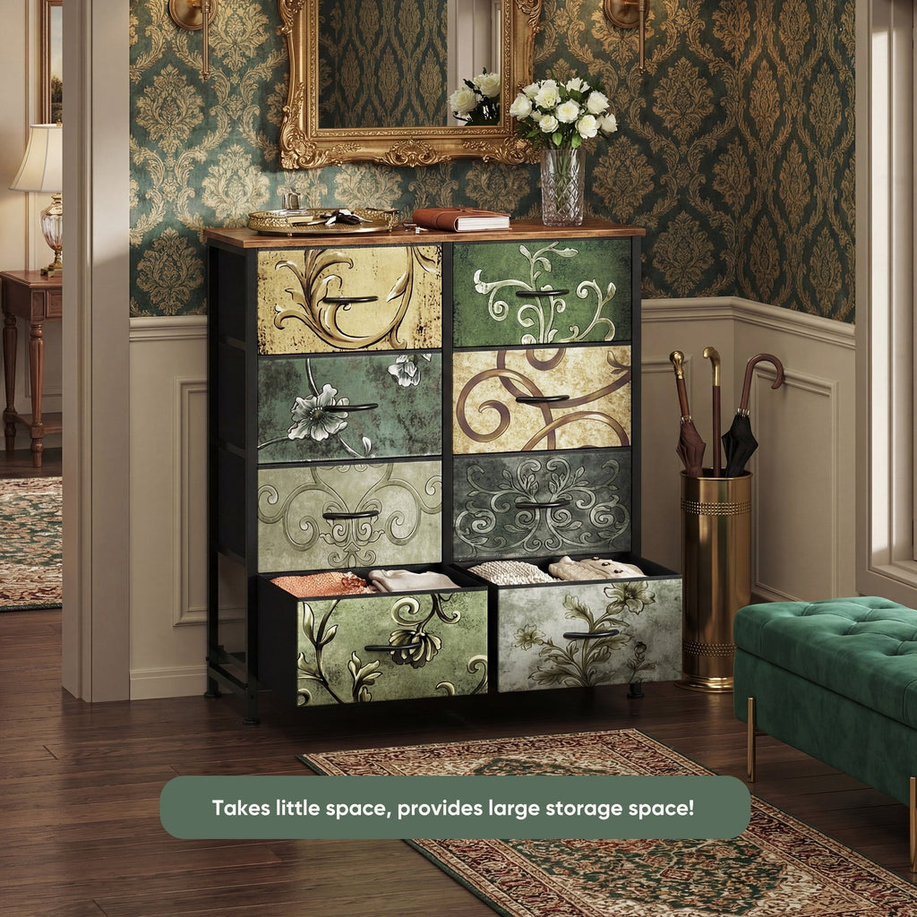 8-Drawer Fabric Dresser Storage Chest for Bedroom, Closet, Entryway, Storage Furniture for Adults, Black
