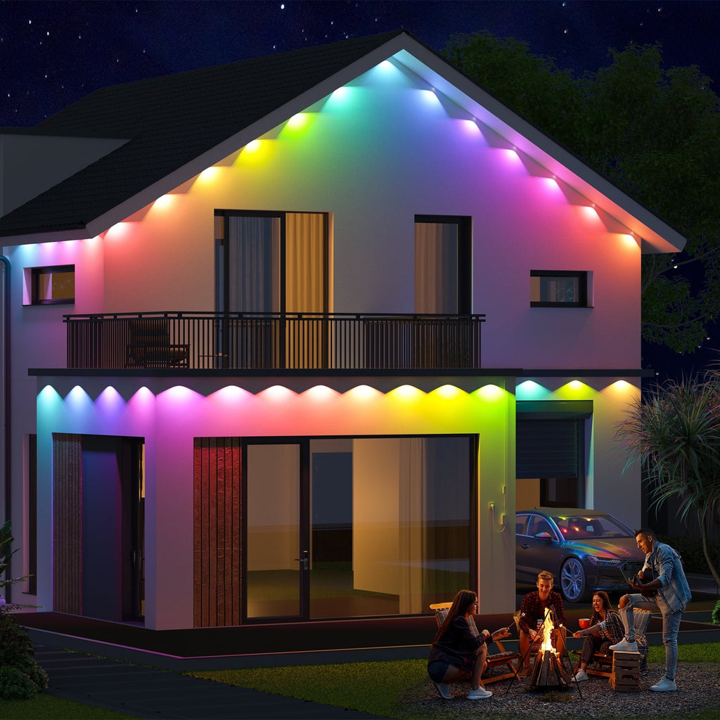 100ft RGBIC Permanent Outdoor Lights with 72 Lights, White version