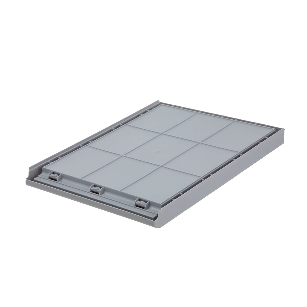 Kids Collapsible Stacking Plastic Storage Bin, Grey, 13 in x 17 in x 1.3 in