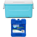 48 QT Laguna Hard-Sided Ice Chest Cooler, Aqua, 1 Count and Freez Pak Large Ice Pack, 1 Count