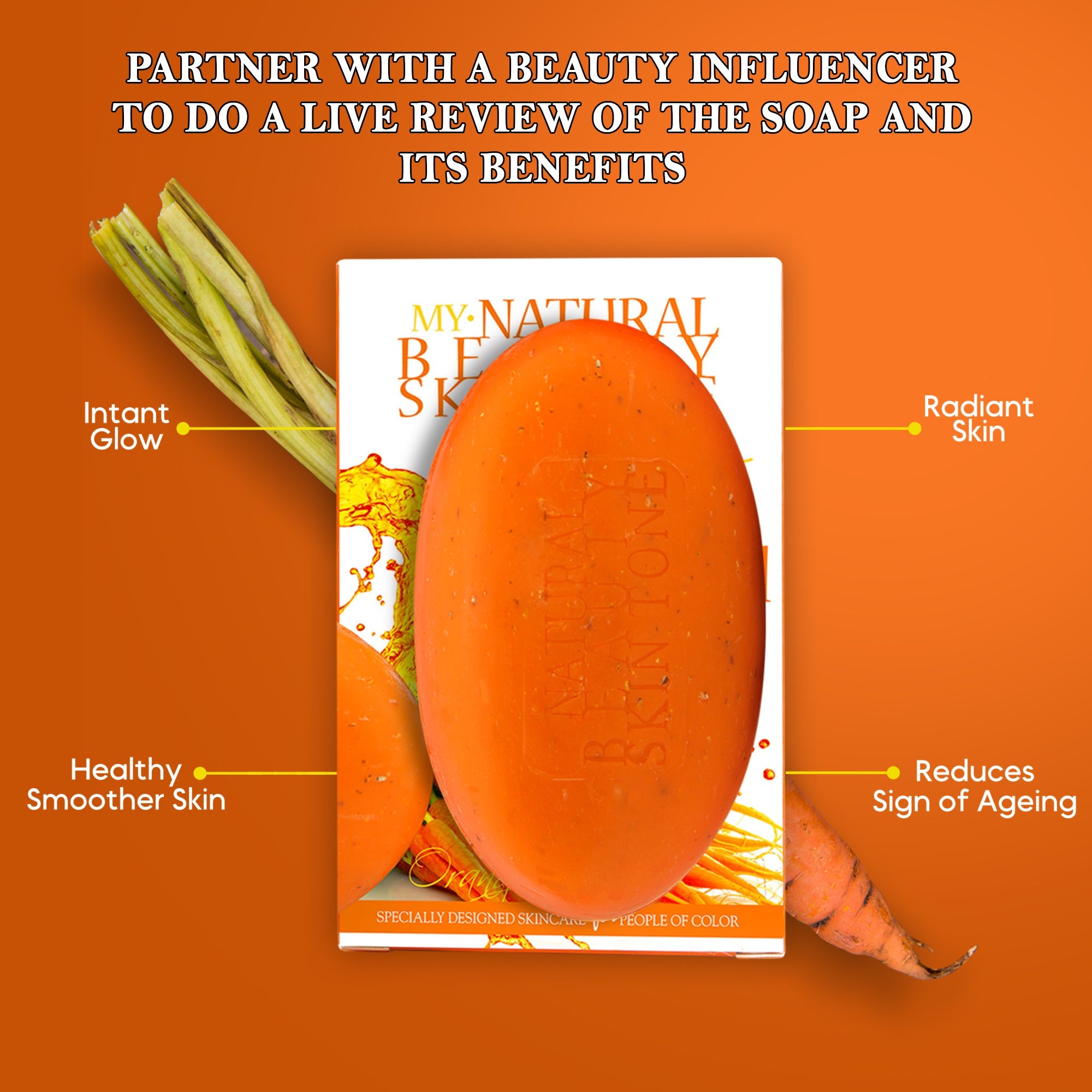 My Beauty Skin Tone Carrot Oil Soap-Beauty Bar Soap Improve Skin Complexion (6.1 oz.)
