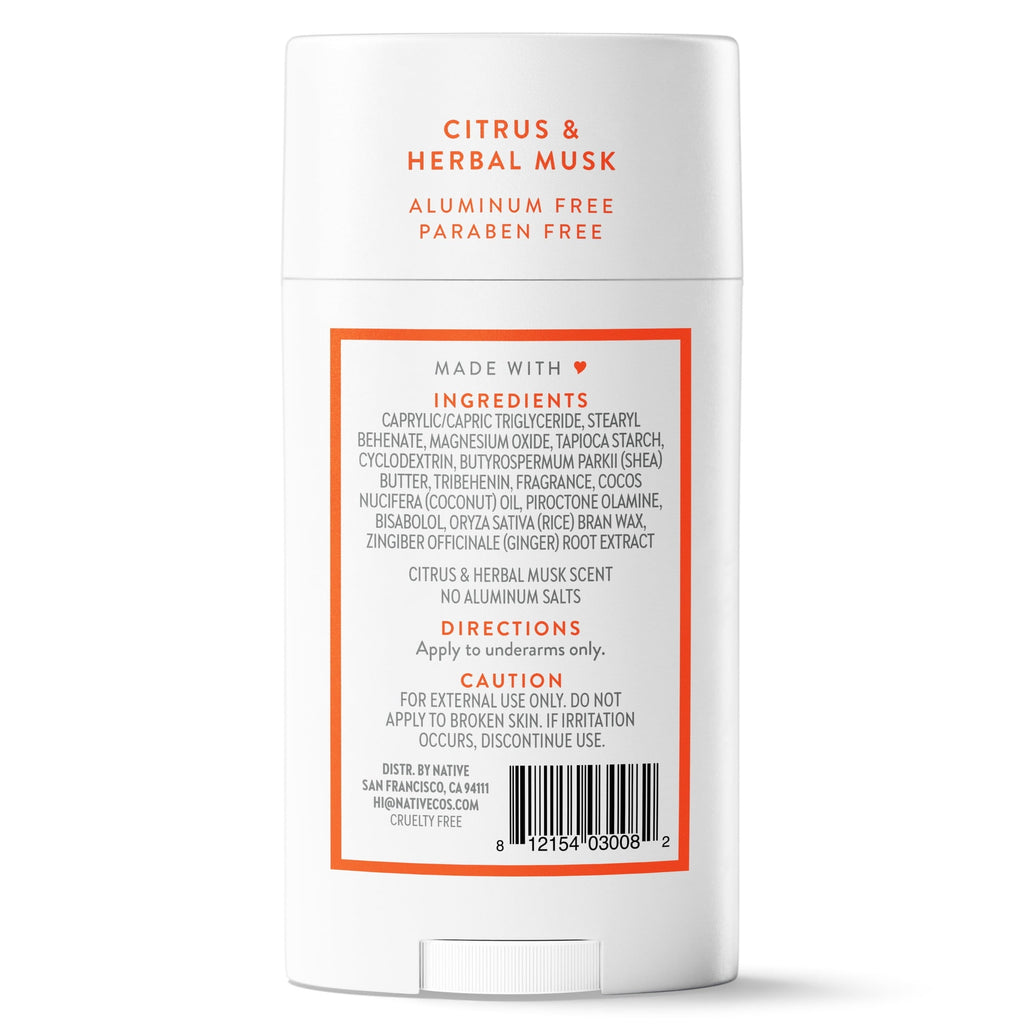 Deodorant, Aluminum Free, Citrus & Herbal Musk, Deodorant for Men and Women, 2.65 oz