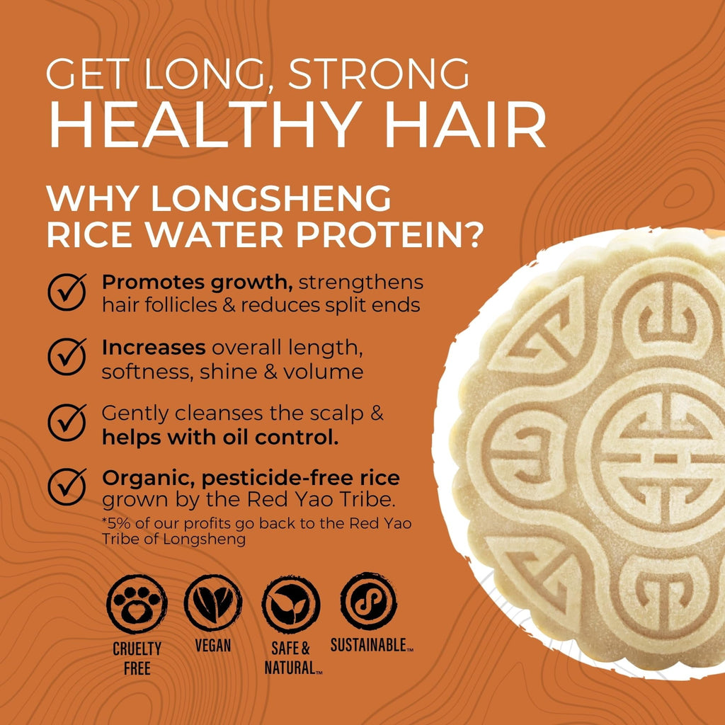 Handcrafted Sulfate Free for Hair Growth Daily Shampoo with Rice Water, Hidden Waterfall, 3.17 oz