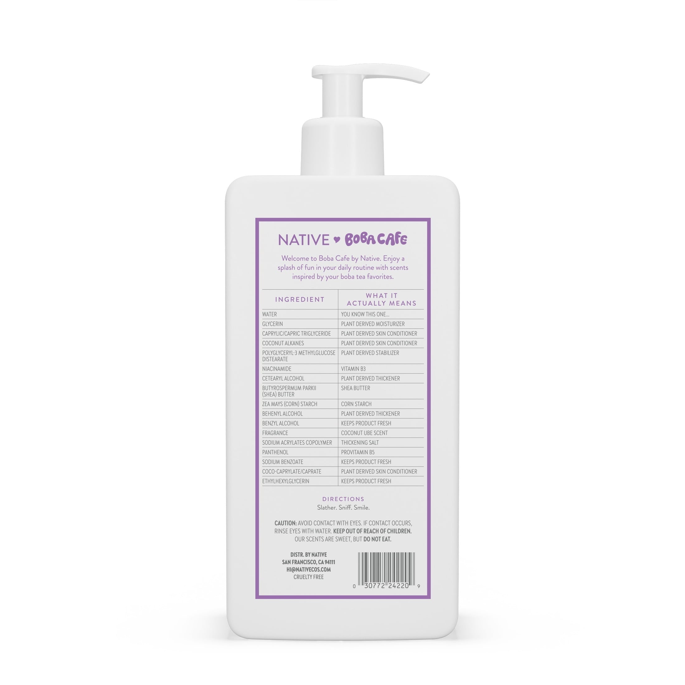 Moisturizing Body Lotion, Limited Edition Coconut Ube, Silicone Free for Women and Men, Boba Café, 16.5 oz