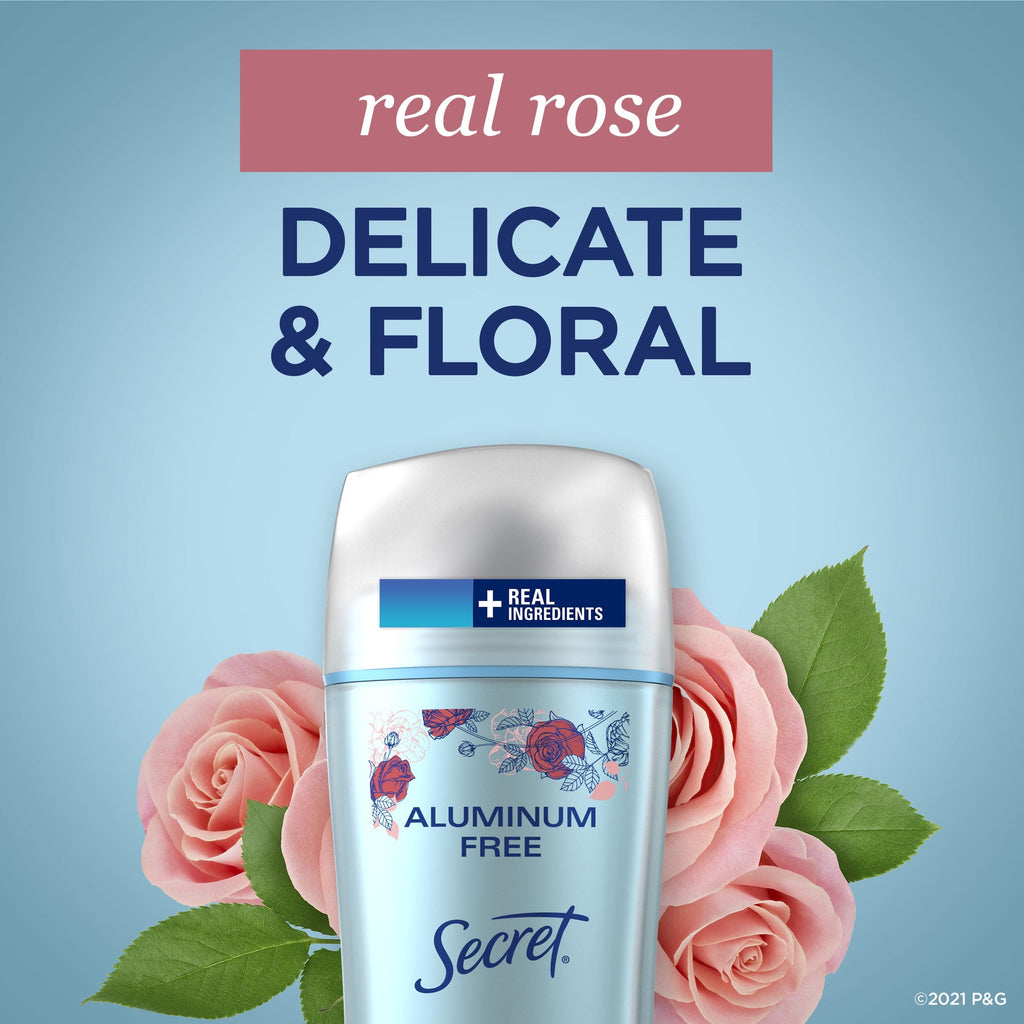 Aluminum Free Deodorant for Women, Rose, 2.4 oz