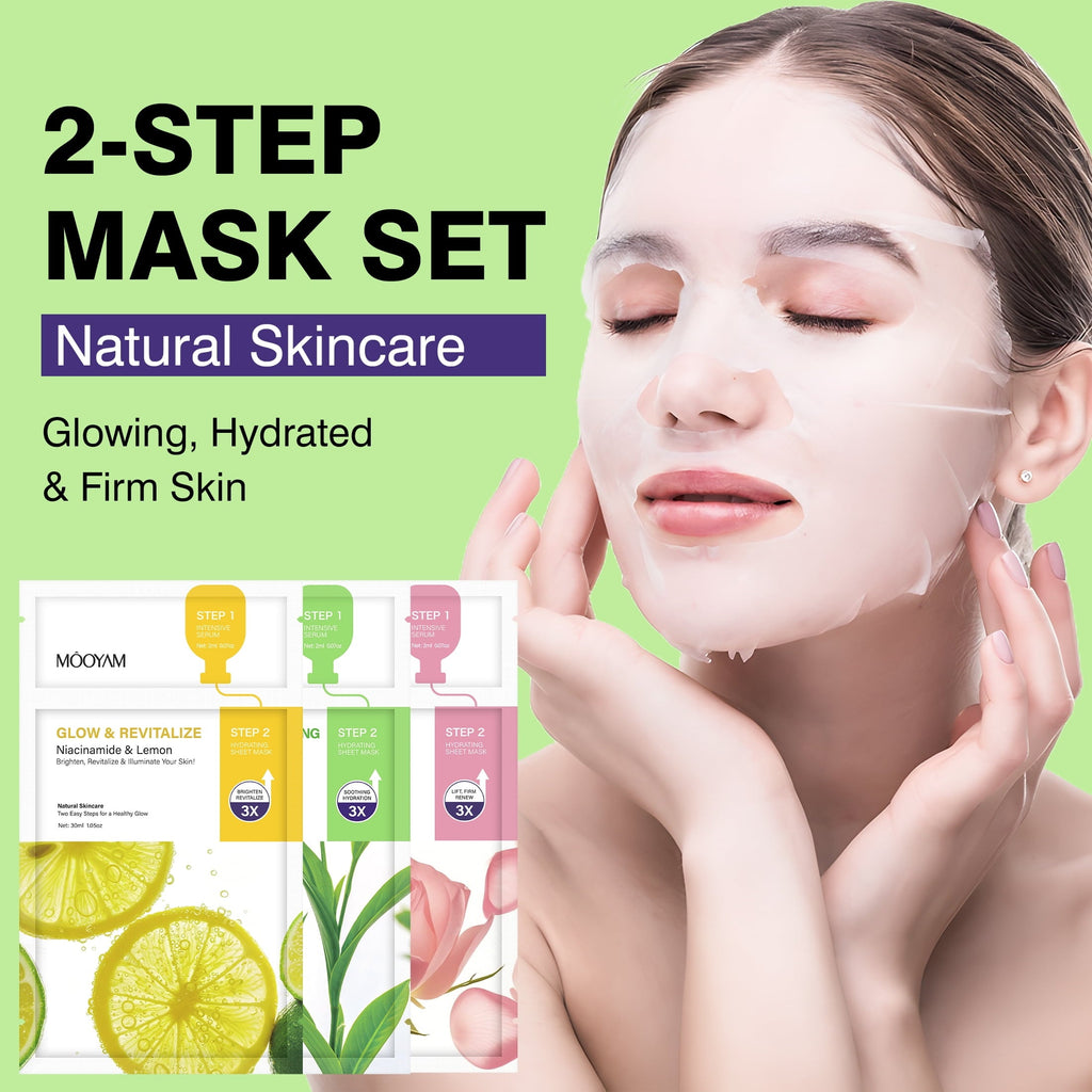 11 Pack Fruit Moisturizing Facial Mask Sheet, Rich in Fruit Essence Face Mask to Brighten and Hydrate Dull Skin