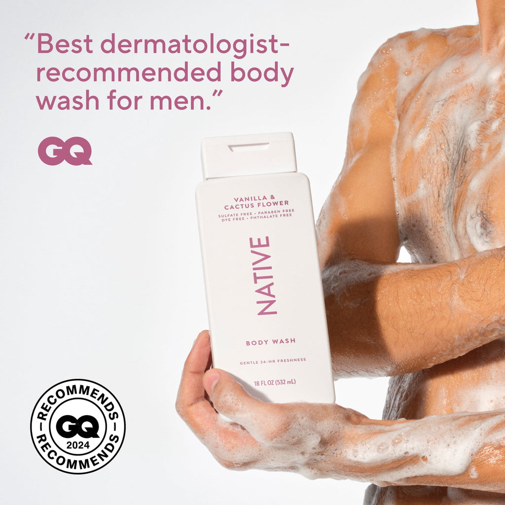 Body Wash, Vanilla & Cactus Flower, Sulfate Free, Naturally Derived Ingredients, 24hr Freshness, for Women & Men, 18 fl oz