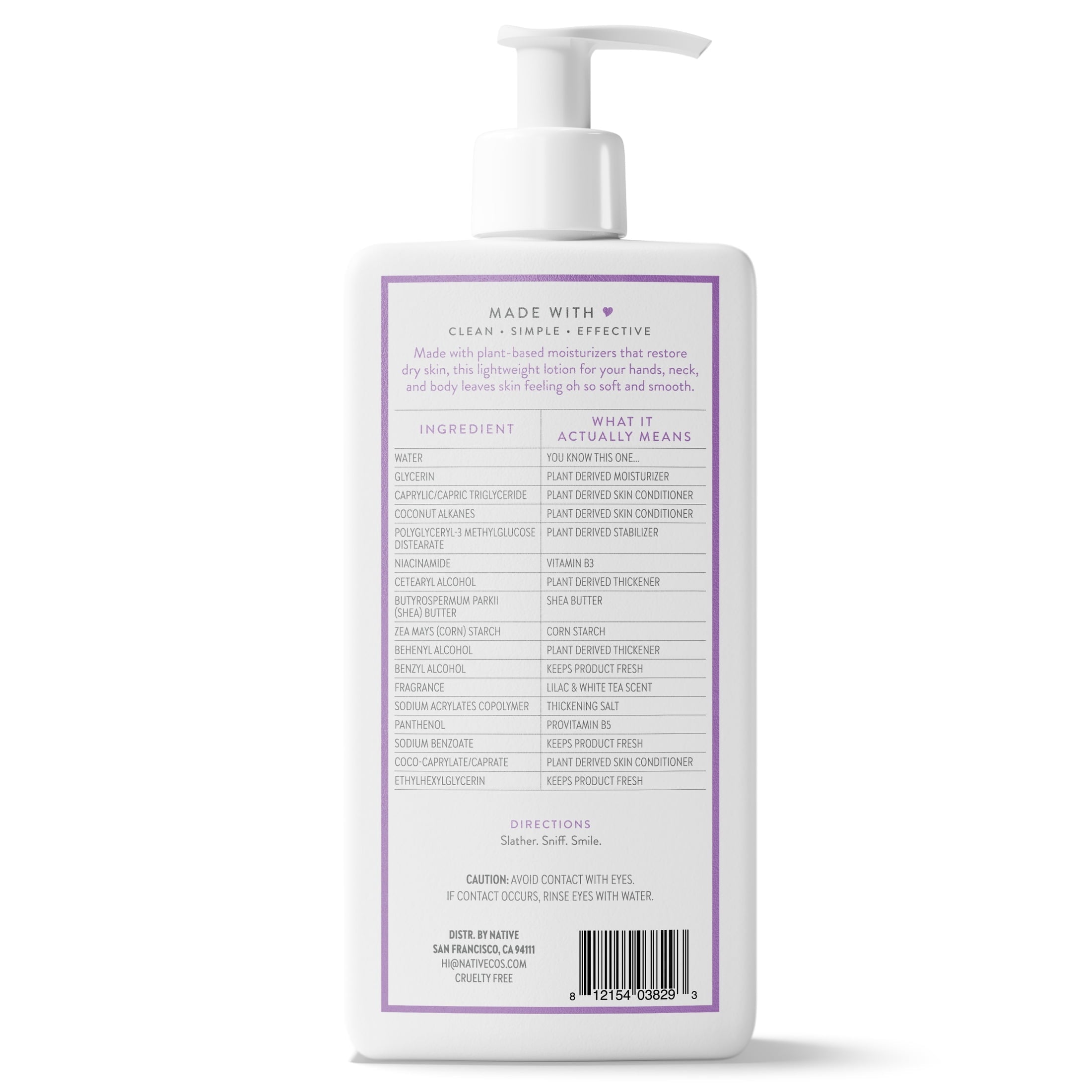 Moisturizing Hand & Body Lotion, Lilac & White Tea, Paraben Free, for Women and Men, 16.5 fl oz