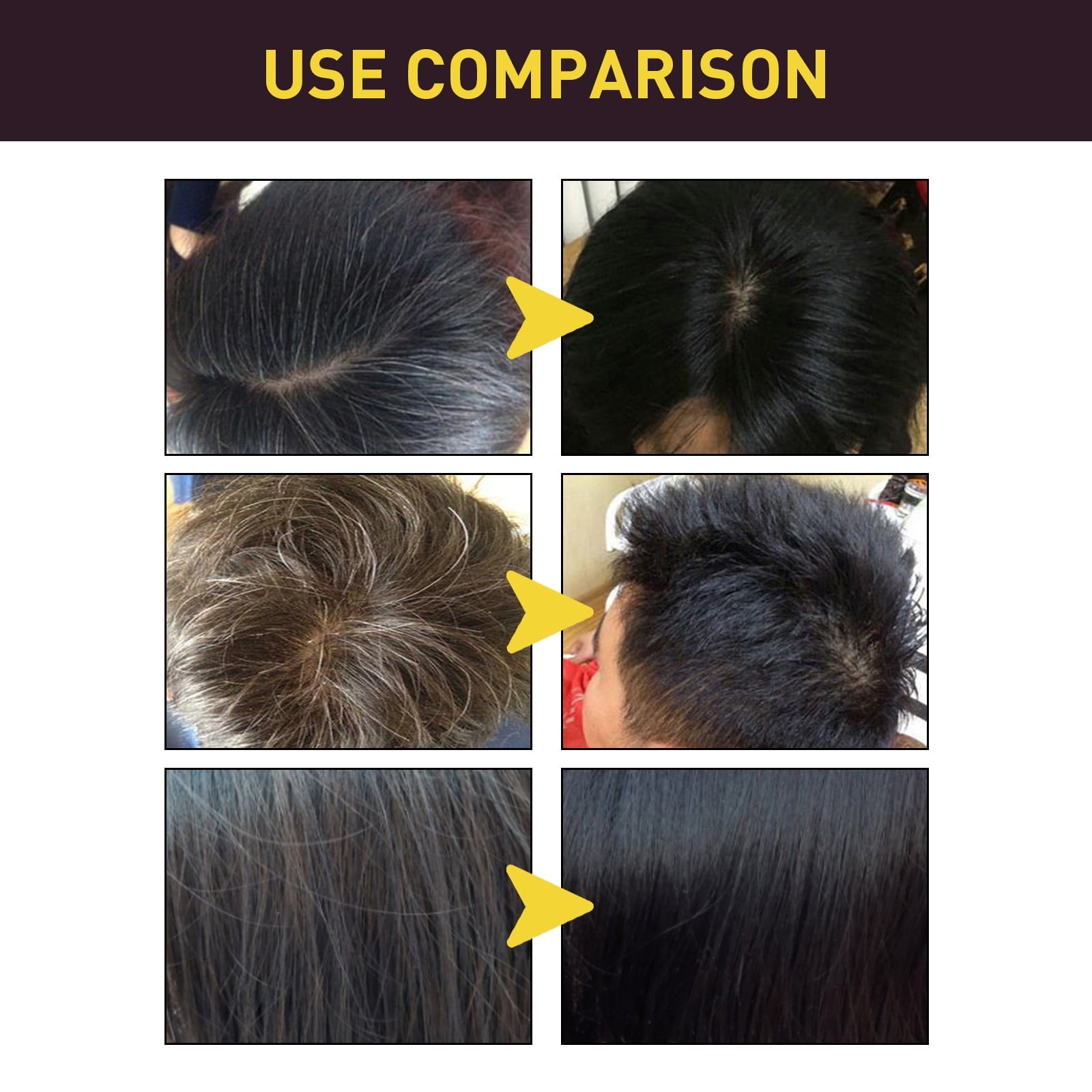 Black Hair Shampoo Organic Natural Plant Hair Dye Plant Essence Permanent Black Hair Color Dye Shampoo for Women Men Cover Gray White Hair