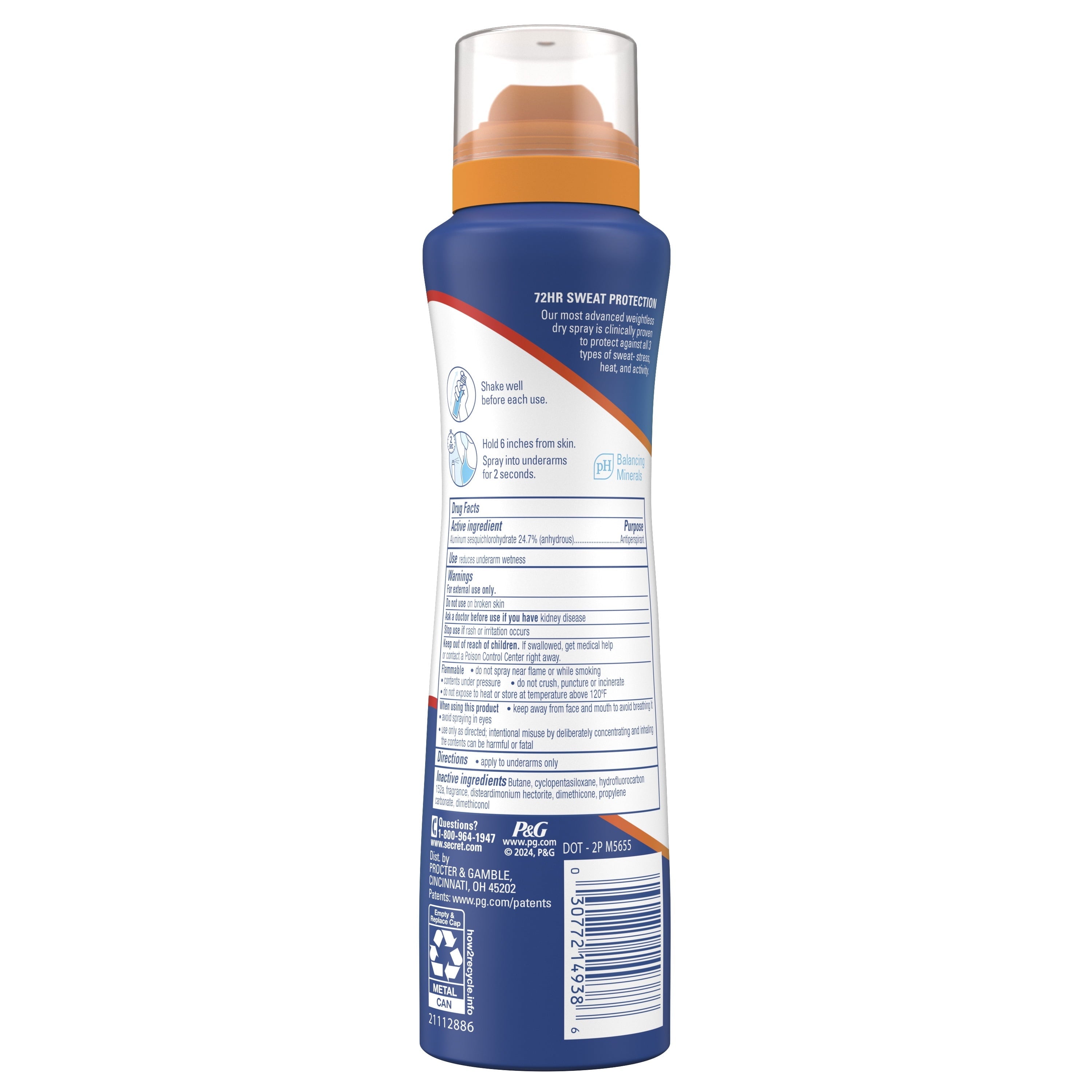 Clinical Strength Dry Spray Antiperspirant & Deodorant for Women, Stress Response Scent, 3.8oz