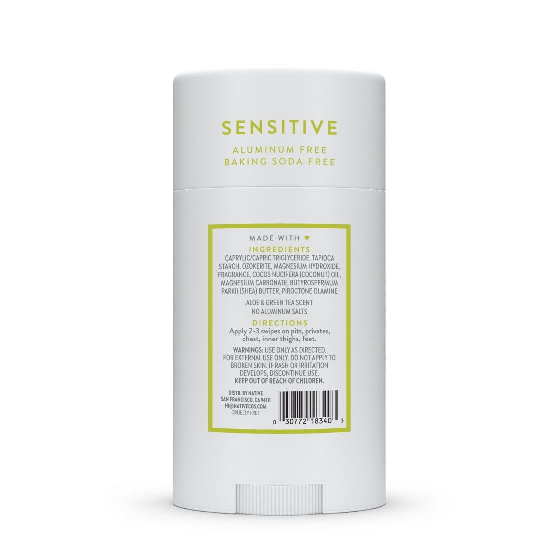 Deodorant, Aluminum Free, Aloe & Green Tea Sensitive Whole Body Deodorant 2.4 oz