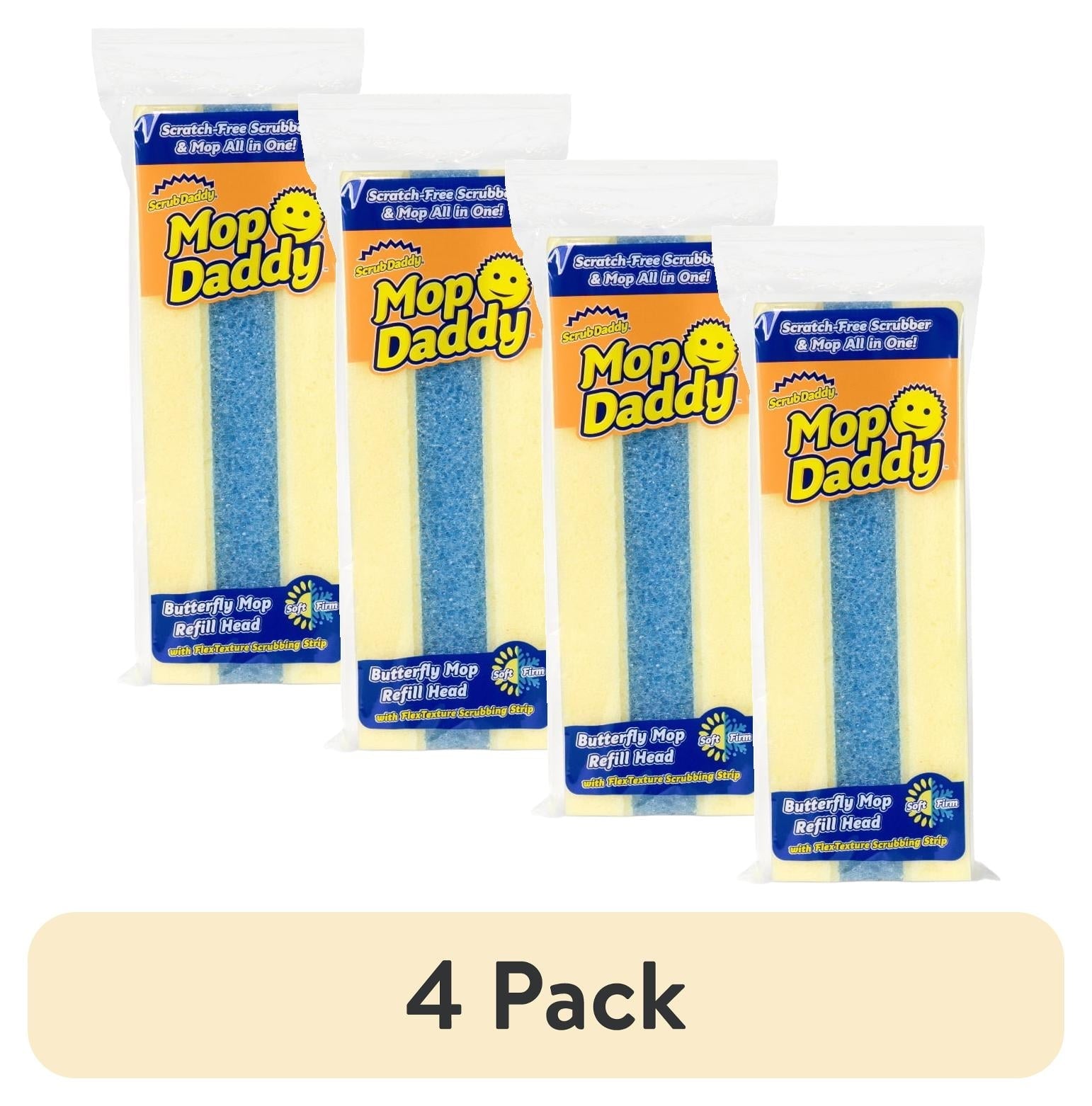 Butterfly Sponge Mop with Extra Refill Head, 2 Count
