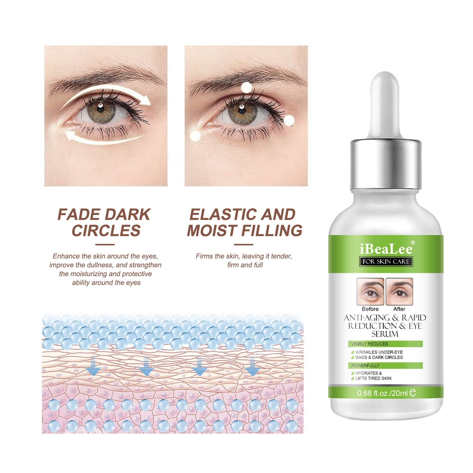 Firming Serum,Aging Eye Serums For Women & Men - Reduces Puffiness, Dark Circles, Under Eye Bags, Wrinkles And Fine Lines Around The Eyes20ML Essence Personal Care Clearance A