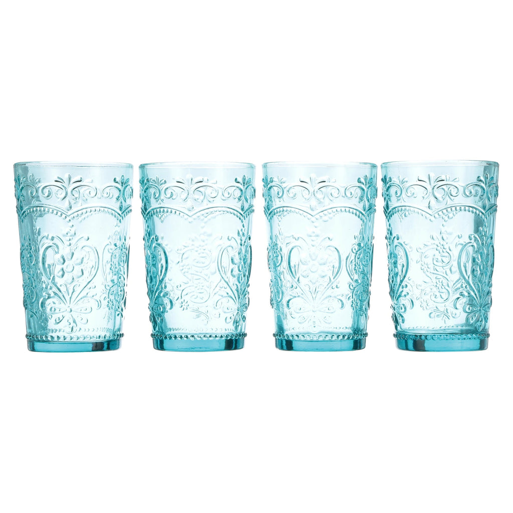 Amelia Pink 15.22-Ounce Glass Tumblers, Set of 4