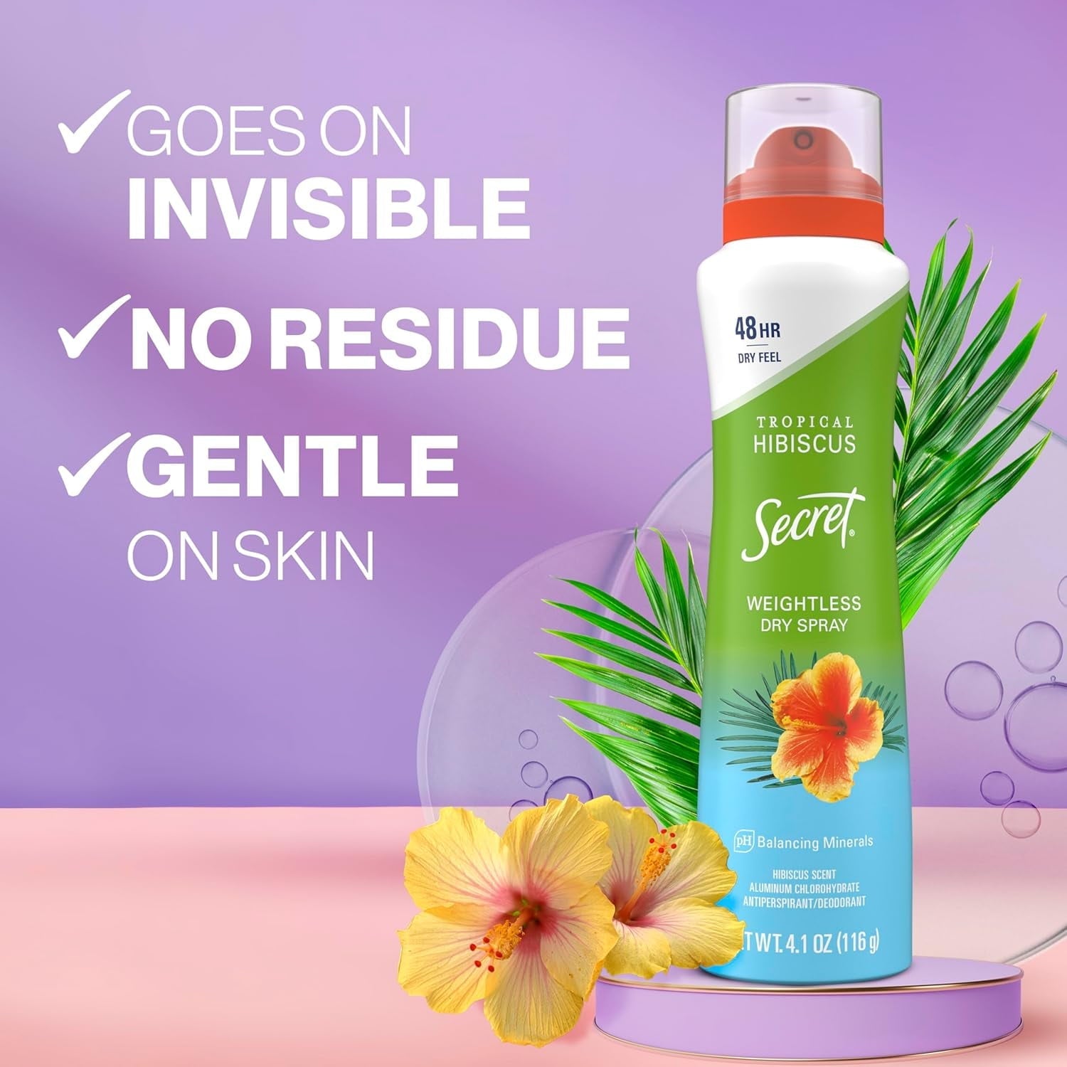Deodorant Dry Spray Tropical Hibiscus 4.1oz