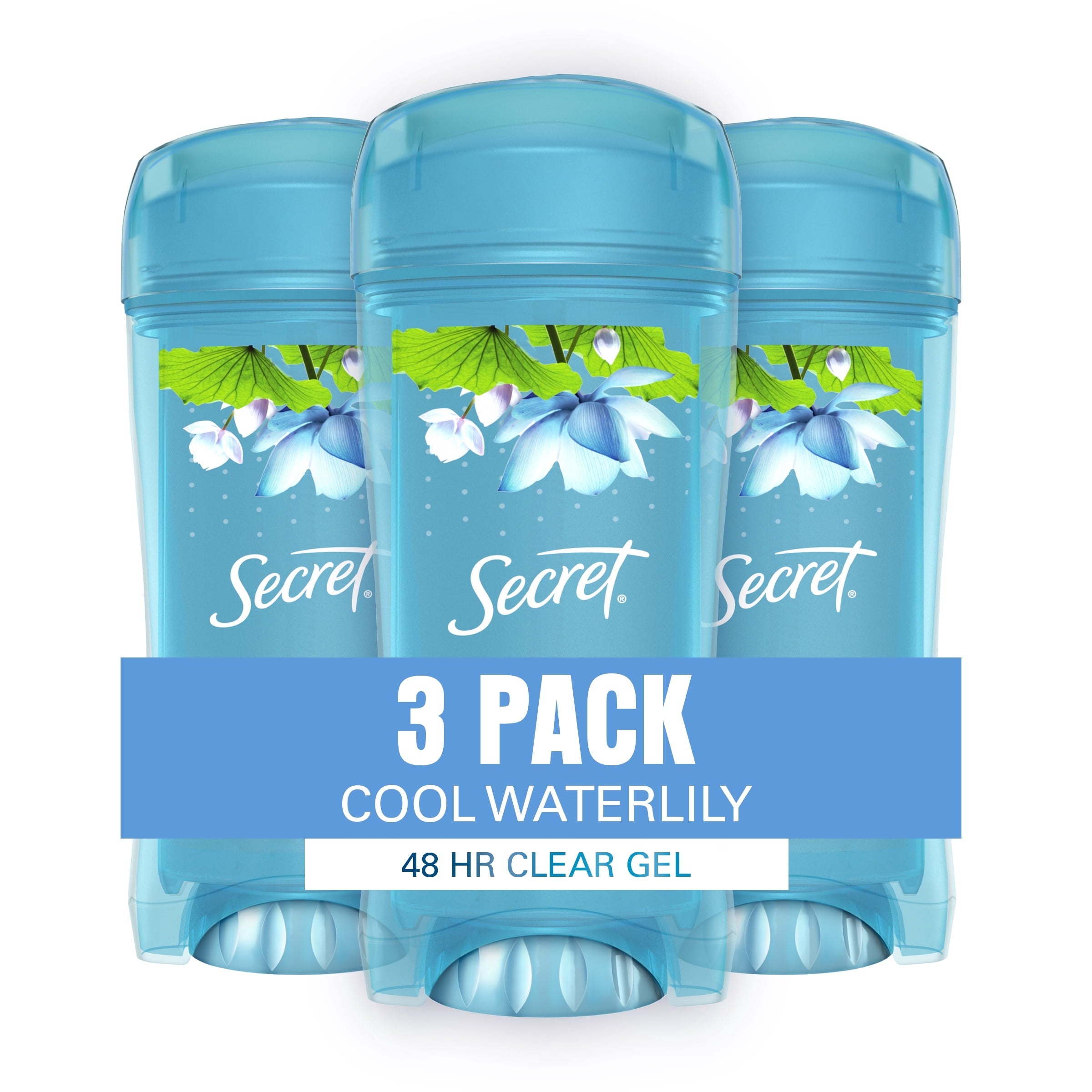 Fresh Clear Gel Antiperspirant and Deodorant for Women, Waterlily Scent, 2.6oz (Pack of 3)