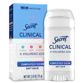 Clinical Antiperspirant Deodorant for Women, 100HR Sweat & Odor Protection, Hyaluronic Acid, Soft Solid, Completely Clean, 2.6 oz