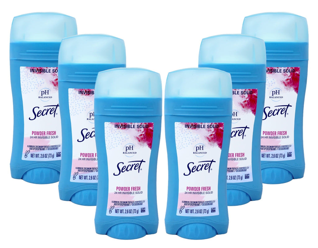 Anti-Perspirant Deodorant, Invisible Solid, Powder Fresh 2.60 oz (Pack of 6)