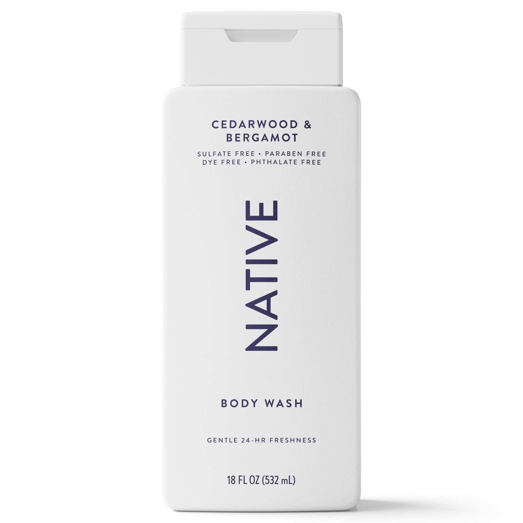 Body Wash, Cedarwood & Bergamot, Sulfate Free, Naturally Derived Ingredients, 24hr Freshness, for Women & Men, 18 fl oz