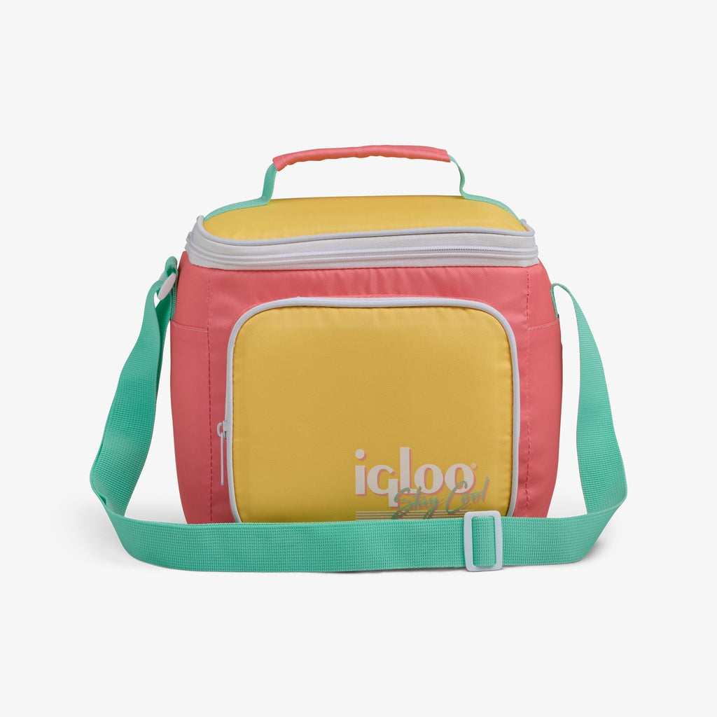 Igloo 9 can Retro Square Lunch Cooler Bag, Lilac Breeze and Light Blue