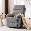 Plush Premium Velvet 360° Swivel Rocker Recliner Chair - High Back Glider with Generous Footrest, Supportive Armrests & Side Pocket for Nursery, Living Room & Small Spaces Grey