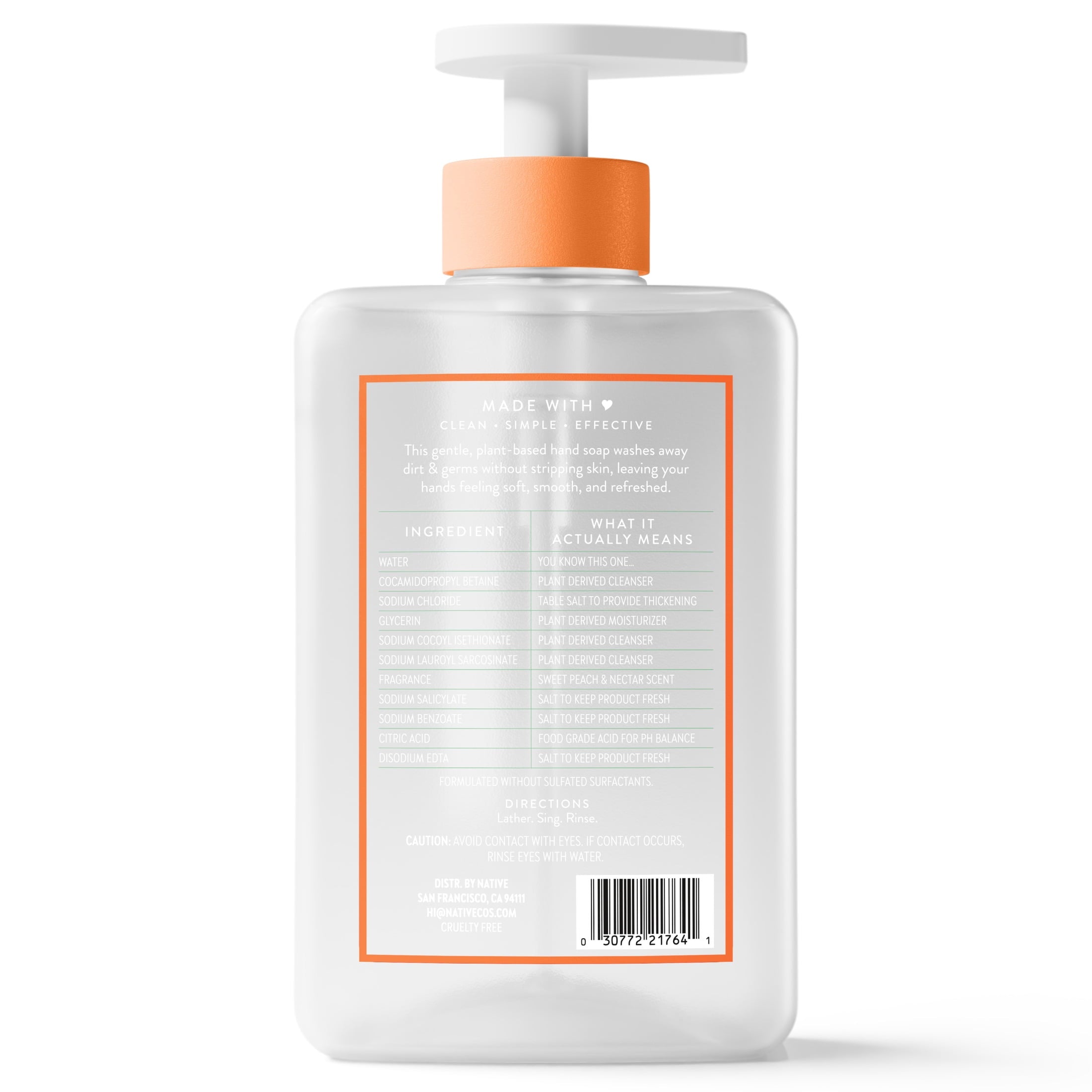 Liquid Hand Soap, Coconut & Vanilla, Non-drying, Naturally Derived Cleansers, Sulfate Free, 13 fl oz