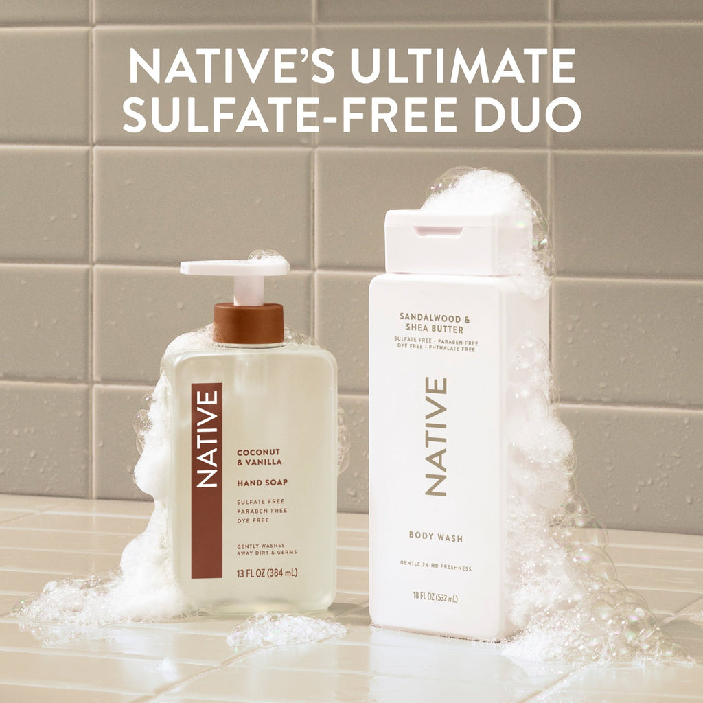 Body Wash, Sandalwood & Shea Butter, Sulfate Free, Naturally Derived Ingredients, 24hr Freshness, for Women & Men, 36 fl oz