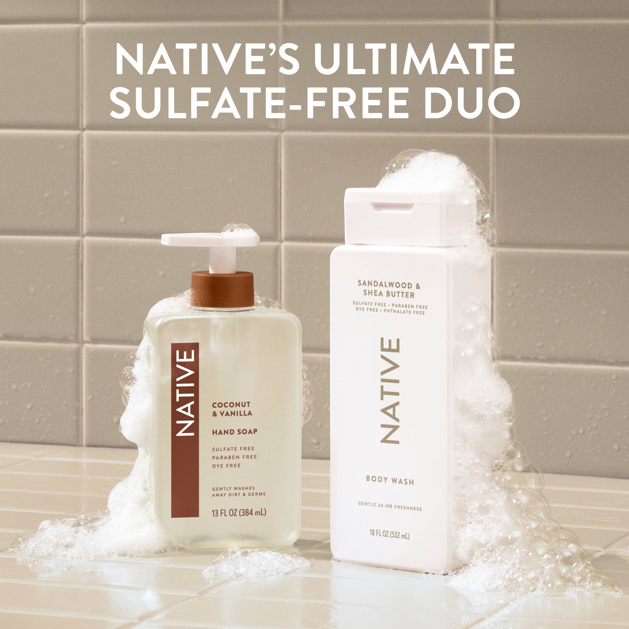 Body Wash, Sandalwood & Shea Butter, Sulfate Free, Naturally Derived Ingredients, 24hr Freshness, for Women & Men, 36 fl oz